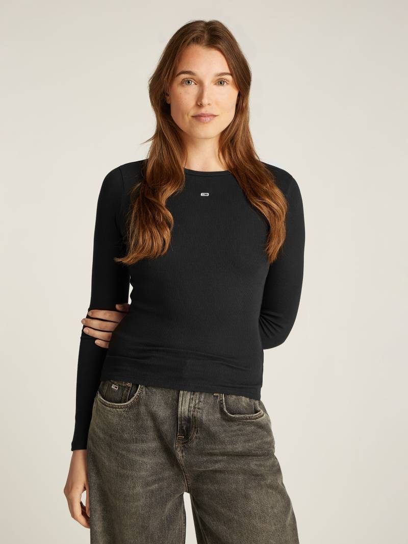 Tommy Jeans Langarmshirt »TJW SLIM ESSENTIAL RIB LS«, mit Logostickerei von TOMMY JEANS