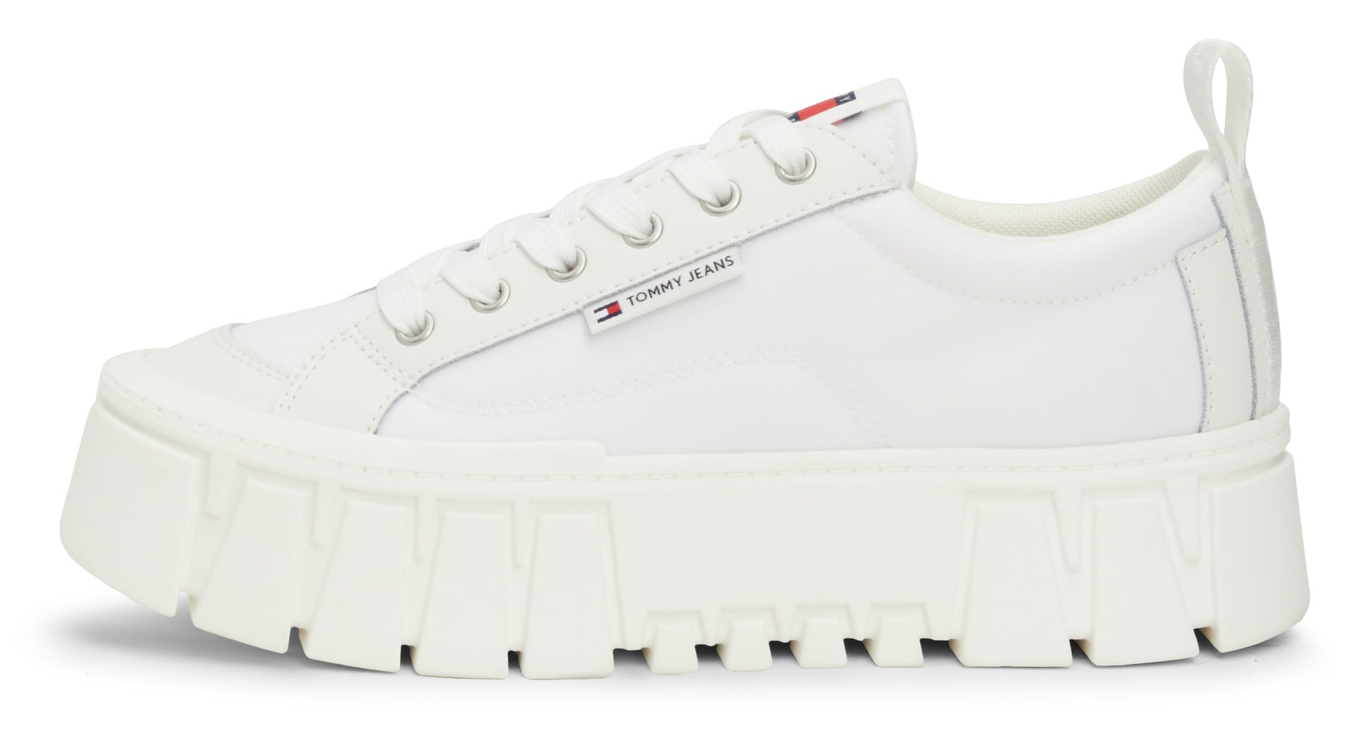 Tommy Jeans Plateausneaker »TJW VULC FLATFORM LC MIX MEDIA«, Freizeitschuh, Halbschuh, Schnürschuh mit derber Sohle Tommy Jeans Plateausneaker »TJW VULC FLATFORM LC MIX MEDIA«, Freizeitschuh, Halbschuh, Schnürschuh mit derber Sohle von TOMMY JEANS