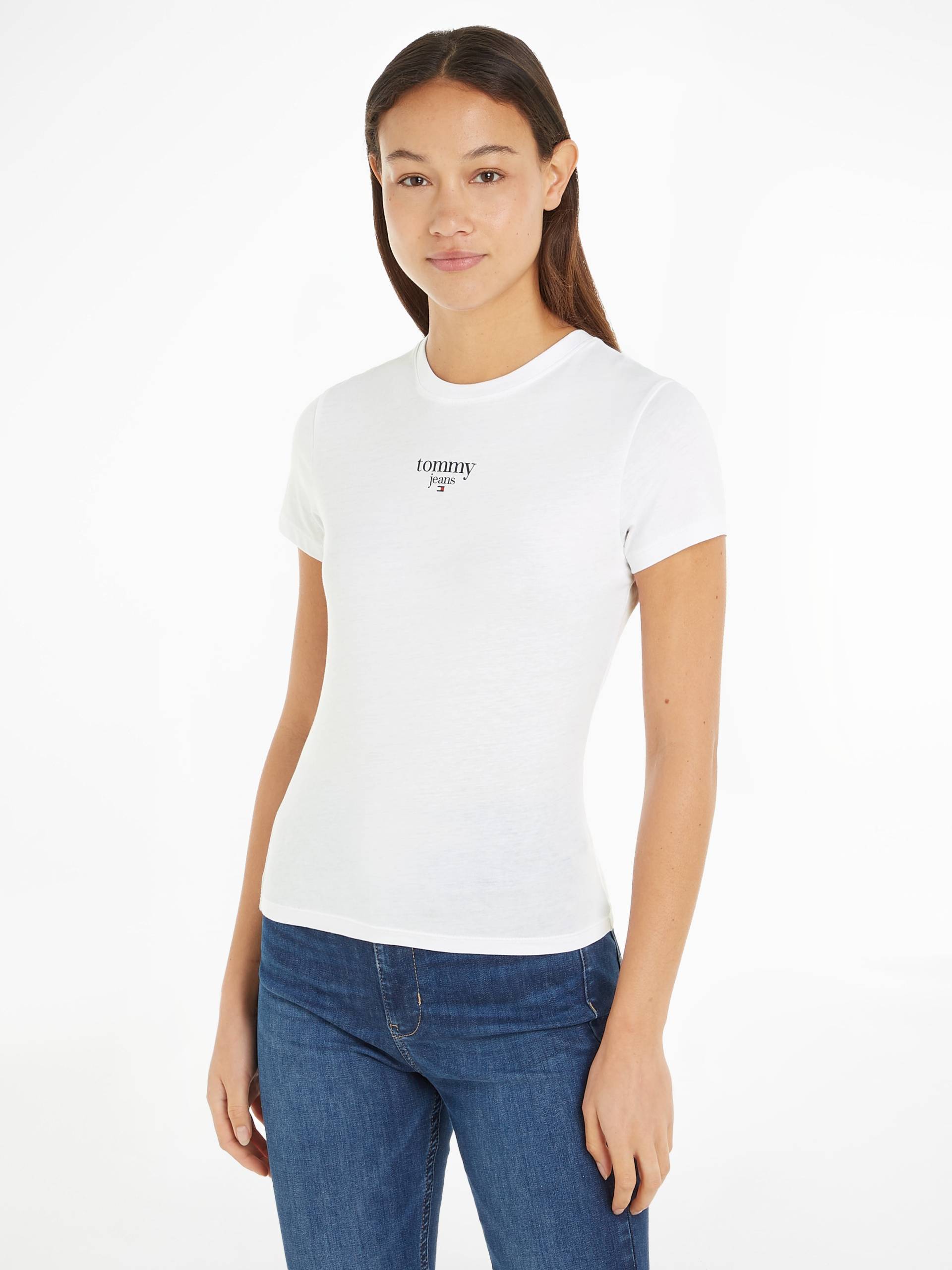 Tommy Jeans Rundhalsshirt »TJW SLIM ESSENTIAL LOGO 1 SS EXT«, mit Tommy Jeans Logoschriftzug, Rundhals Tommy Jeans Rundhalsshirt »TJW SLIM ESSENTIAL LOGO 1 SS EXT«, mit Tommy Jeans Logoschriftzug, Rundhals von TOMMY JEANS