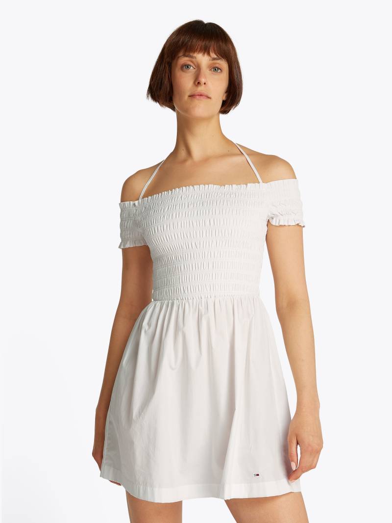 Tommy Jeans Smokkleid »TJW RUCHE F&F POPLIN DRESS EXT«, in Smok-Optik von TOMMY JEANS