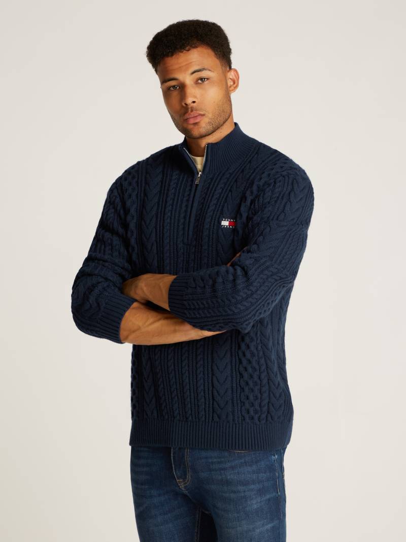 Tommy Jeans Stehkragenpullover »TJM REG CABLE S FLAG 1/4 ZIP«, mit Zopfmuster von TOMMY JEANS