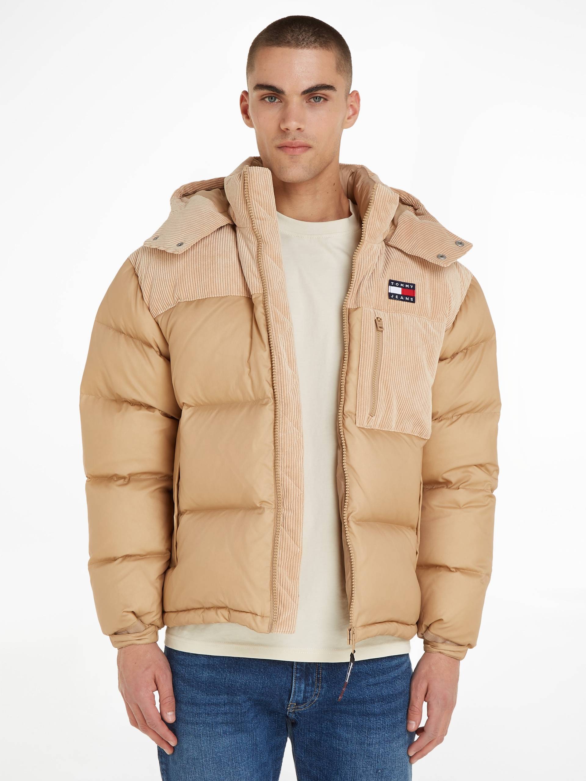 Tommy Jeans Steppjacke »TJM CORD MIX ALASKA PUFFER«, mit Kapuze von TOMMY JEANS