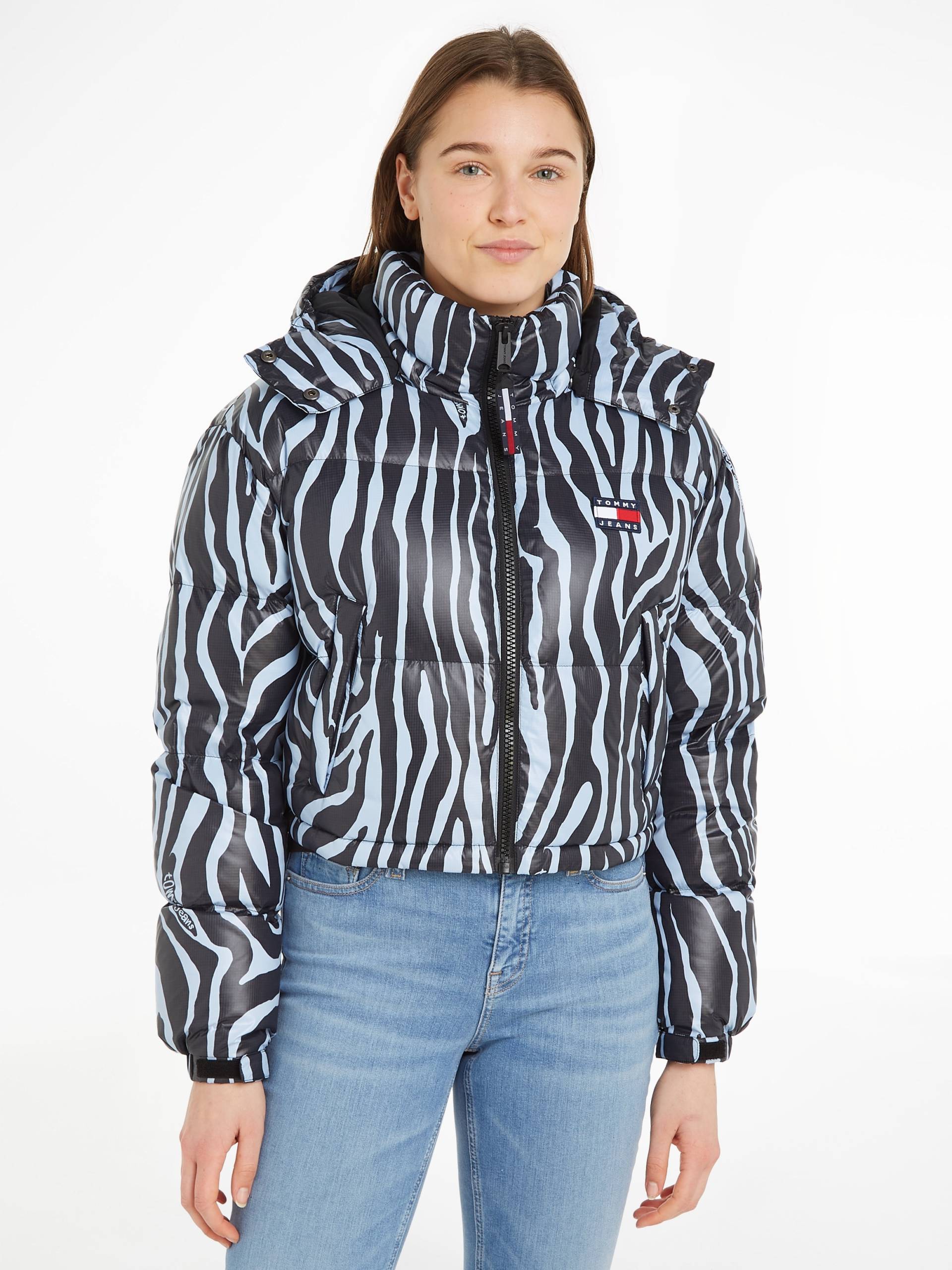 Tommy Jeans Steppjacke »TJW CRP ZEBRA ALASKA PUFFER«, mit Kapuze, mit Zebra Streifen von TOMMY JEANS