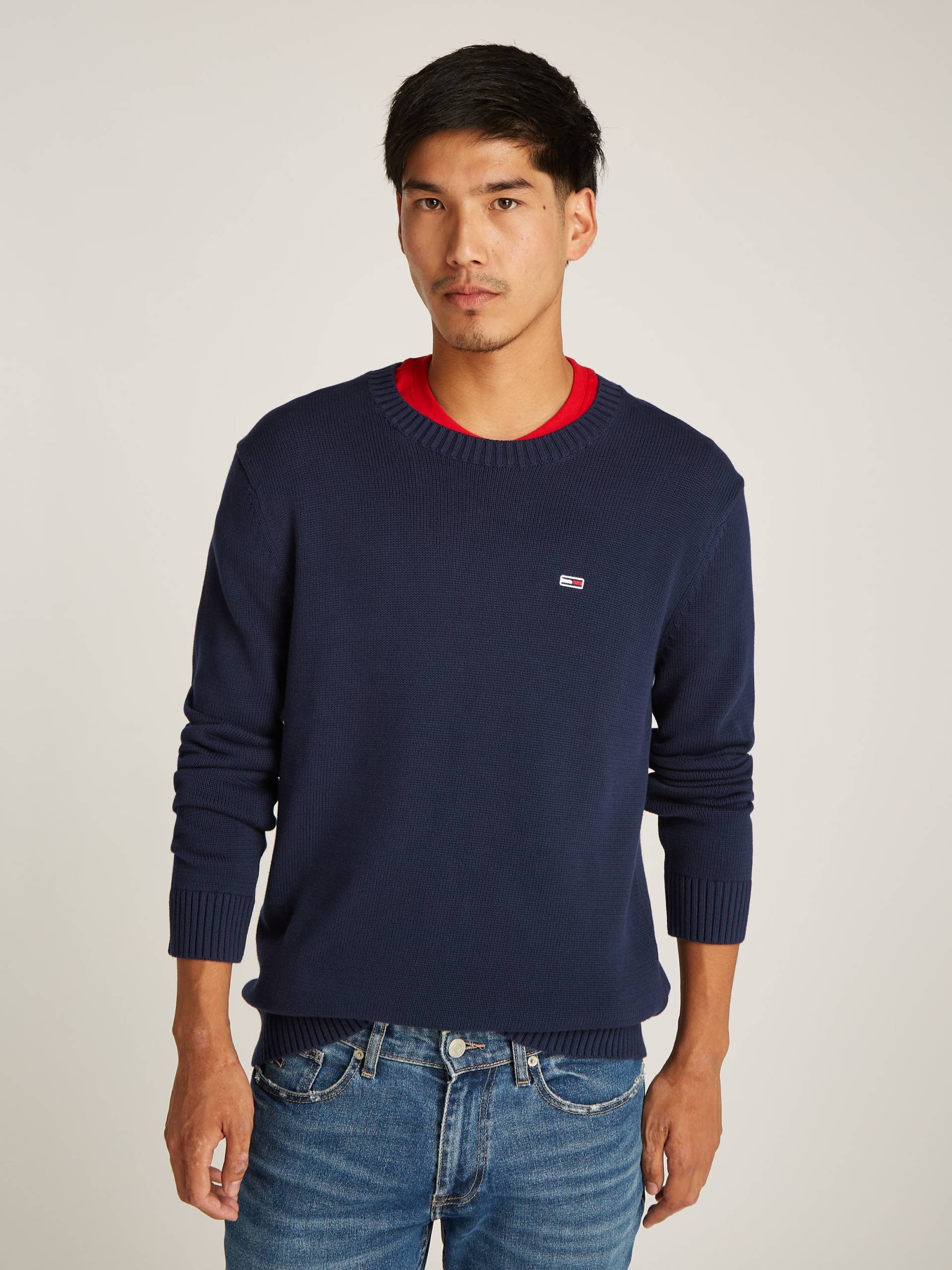 Tommy Jeans Strickpullover »TJM SLIM ESSNTLS C-NECK SWEATER« von TOMMY JEANS