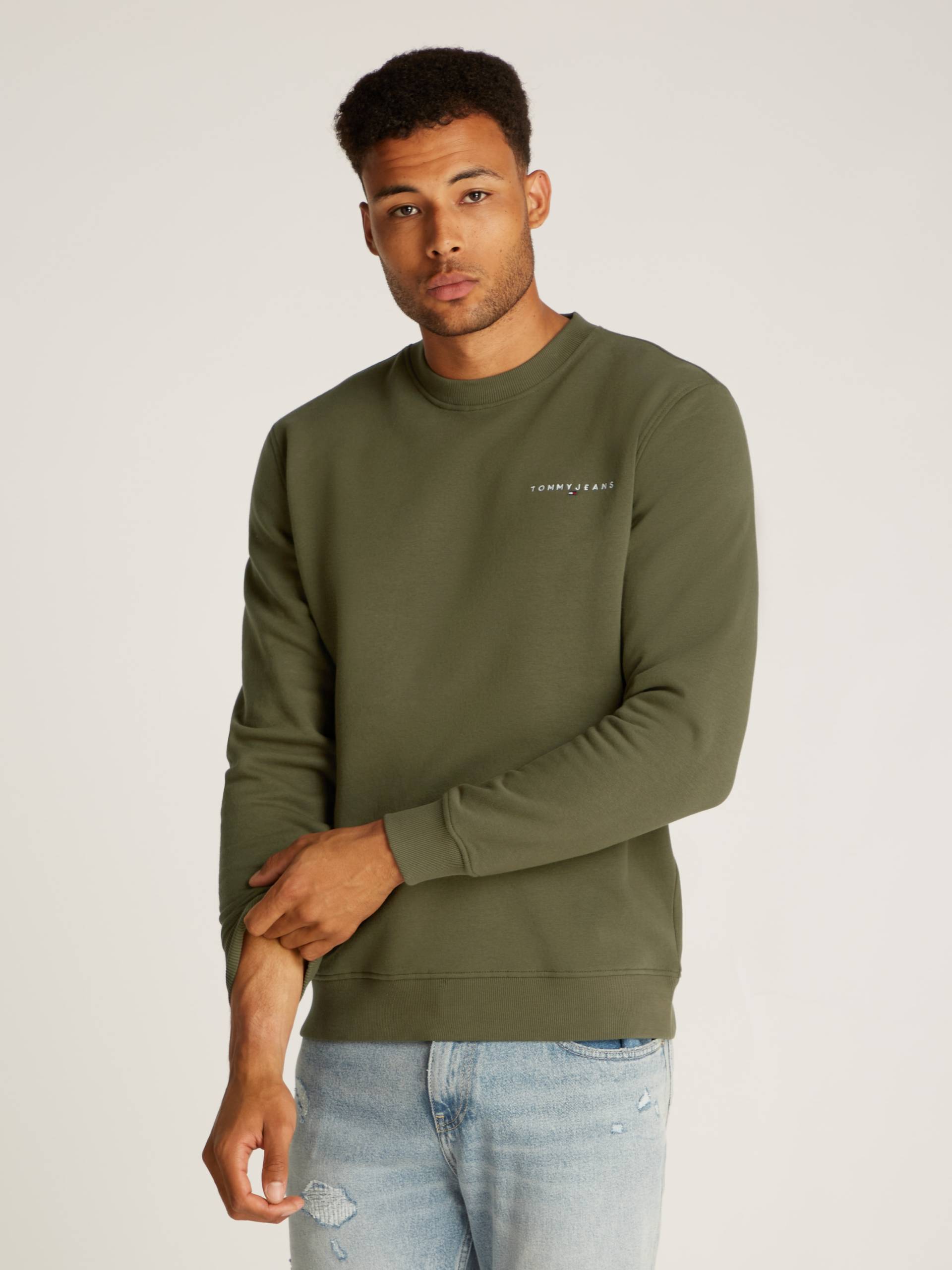 Tommy Jeans Sweatshirt »TJM REG LINEAR CREW EXT«, mit Logostickerei Tommy Jeans Sweatshirt »TJM REG LINEAR CREW EXT«, mit Logostickerei von TOMMY JEANS