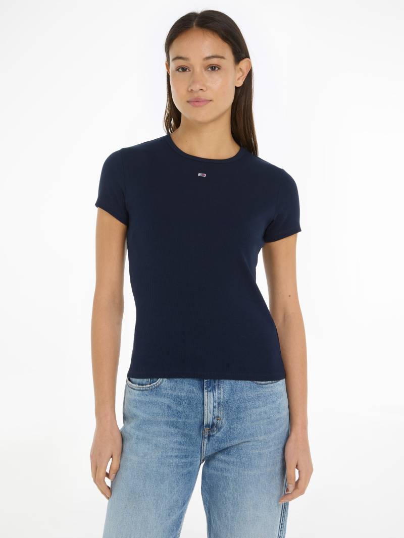 Tommy Jeans T-Shirt »Slim Essential Rib Shirt, Rippshirt Rundhalsshirt« von TOMMY JEANS