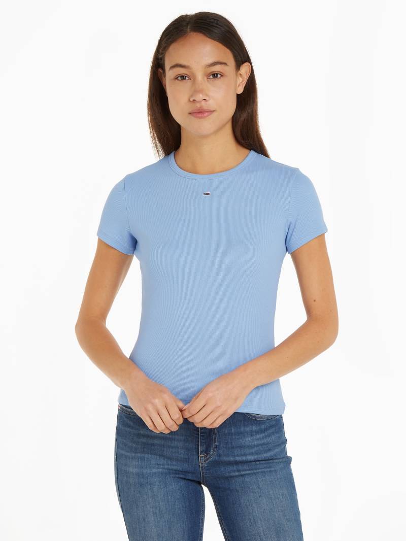 Tommy Jeans T-Shirt »Slim Essential Rib Shirt, Rippshirt Rundhalsshirt« von TOMMY JEANS