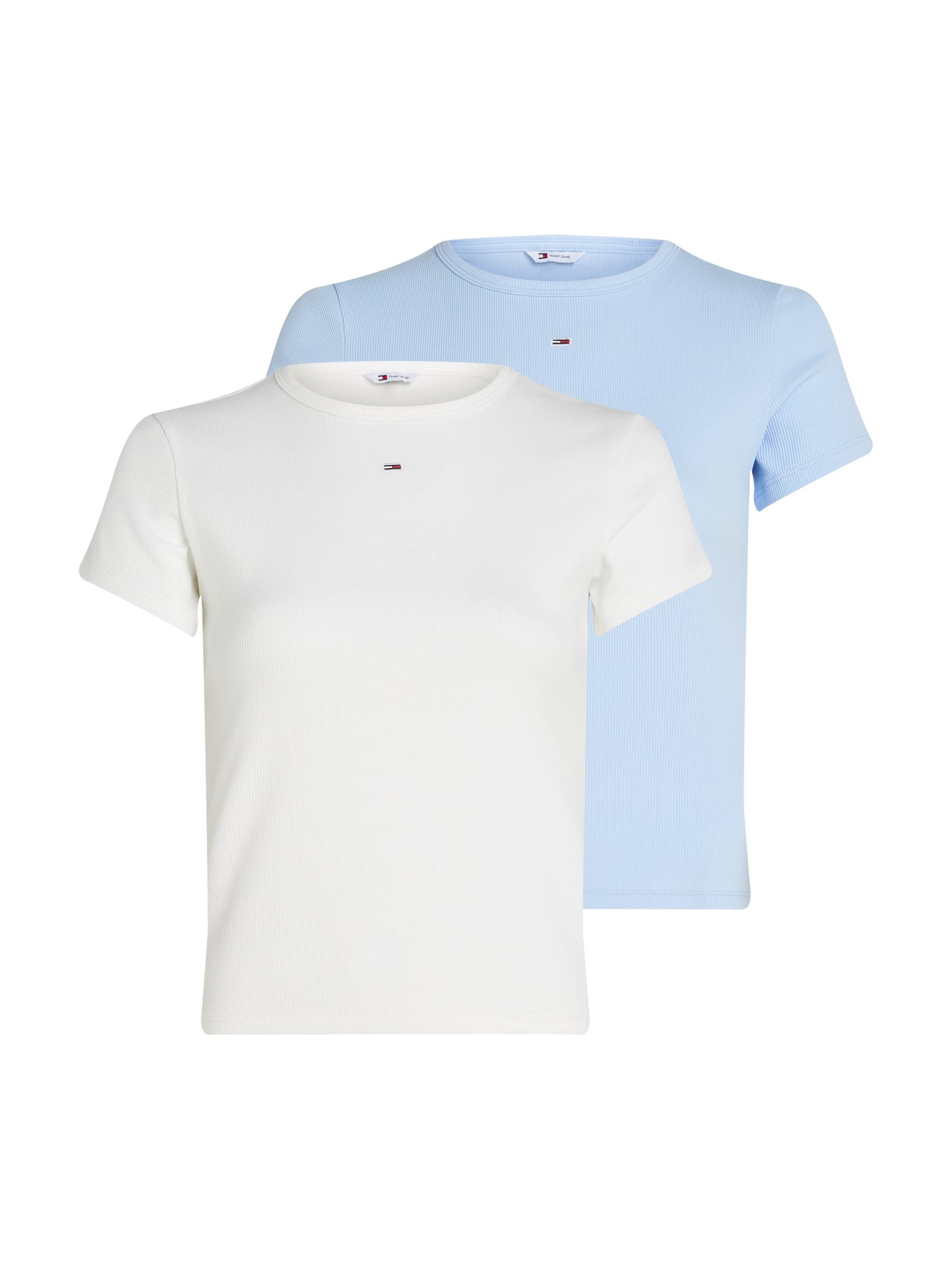 Tommy Jeans T-Shirt »TJW 2PACK SLIM ESSENTIAL RIB SS«, (Packung, 3 tlg., 2er-Pack), mit Logostickerei von TOMMY JEANS