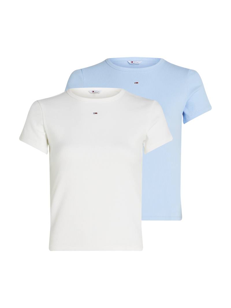 Tommy Jeans T-Shirt »TJW 2PACK SLIM ESSENTIAL RIB SS«, (Packung, 3 tlg., 2er-Pack), mit Logostickerei von TOMMY JEANS