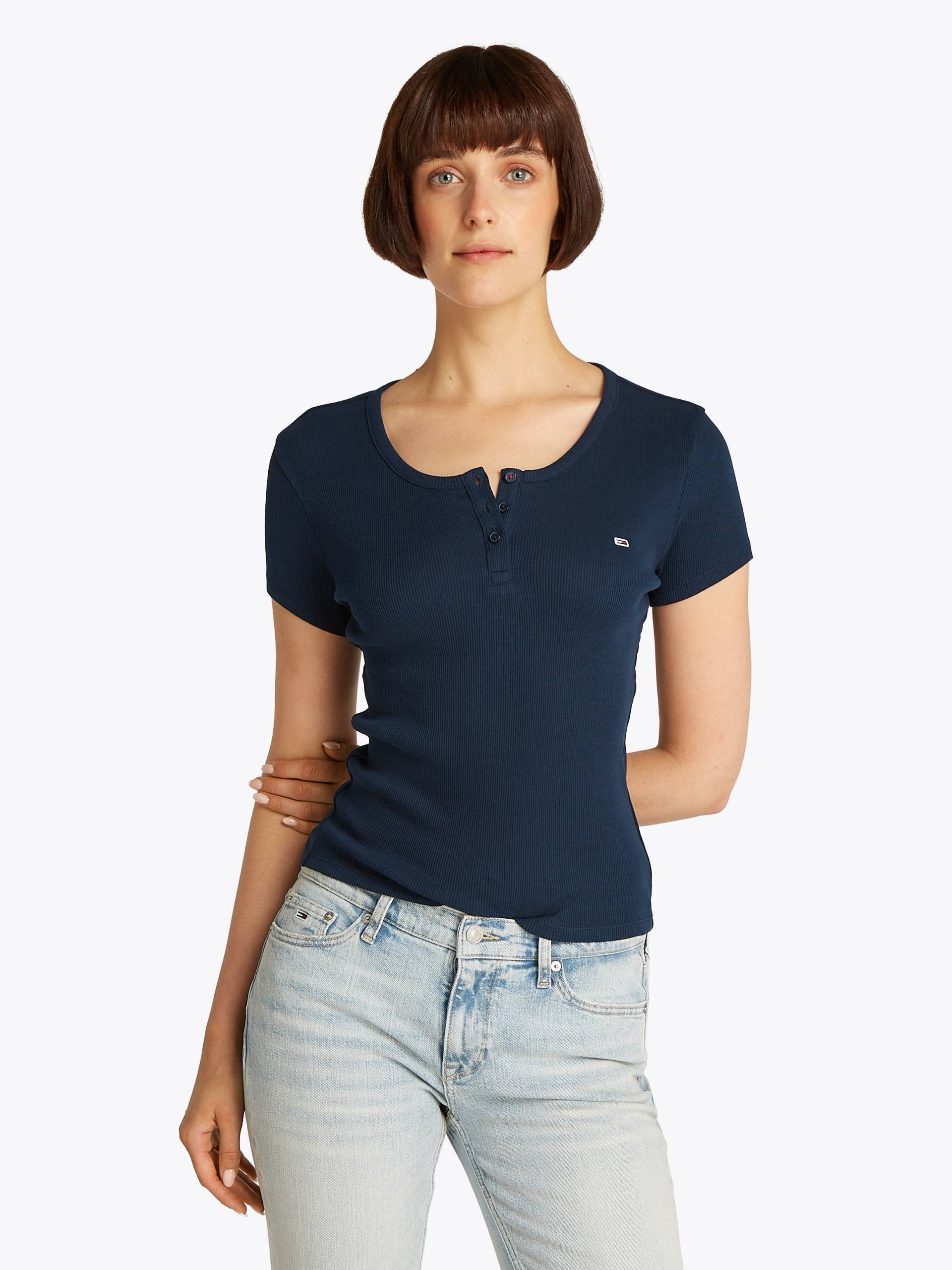 Tommy Jeans T-Shirt »TJW SLIM BUTTON RIB C-NECK SS«, mit Knöpfen Tommy Jeans T-Shirt »TJW SLIM BUTTON RIB C-NECK SS«, mit Knöpfen von TOMMY JEANS