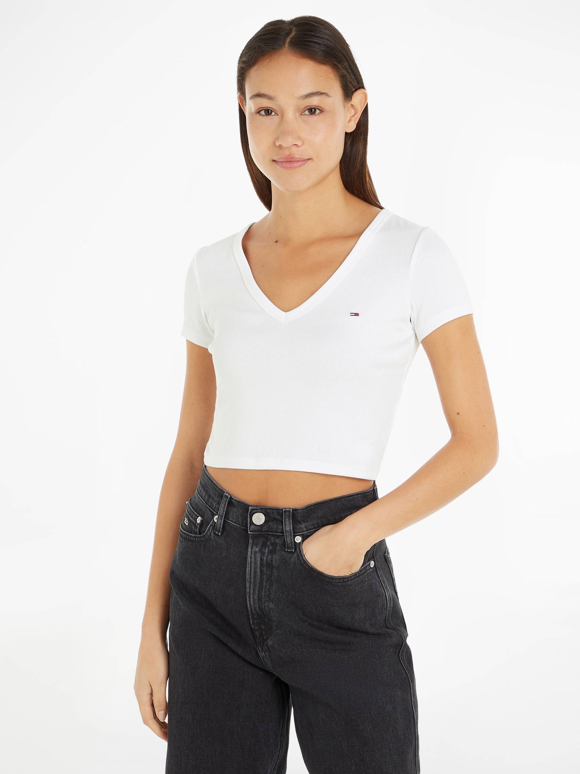Tommy Jeans T-Shirt »TJW SLIM CRP ESSENTIAL RIB V SS« von TOMMY JEANS