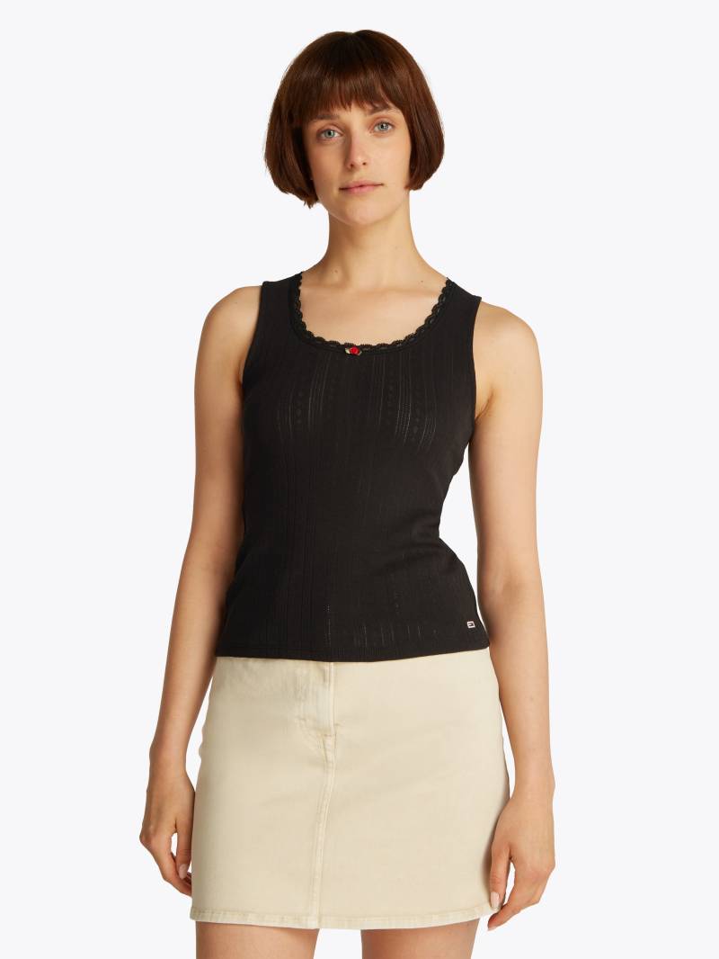 Tommy Jeans Tanktop »TJW SLIM POINTELLE TANK TOP«, mit Spitze, mit Lochmuster von TOMMY JEANS