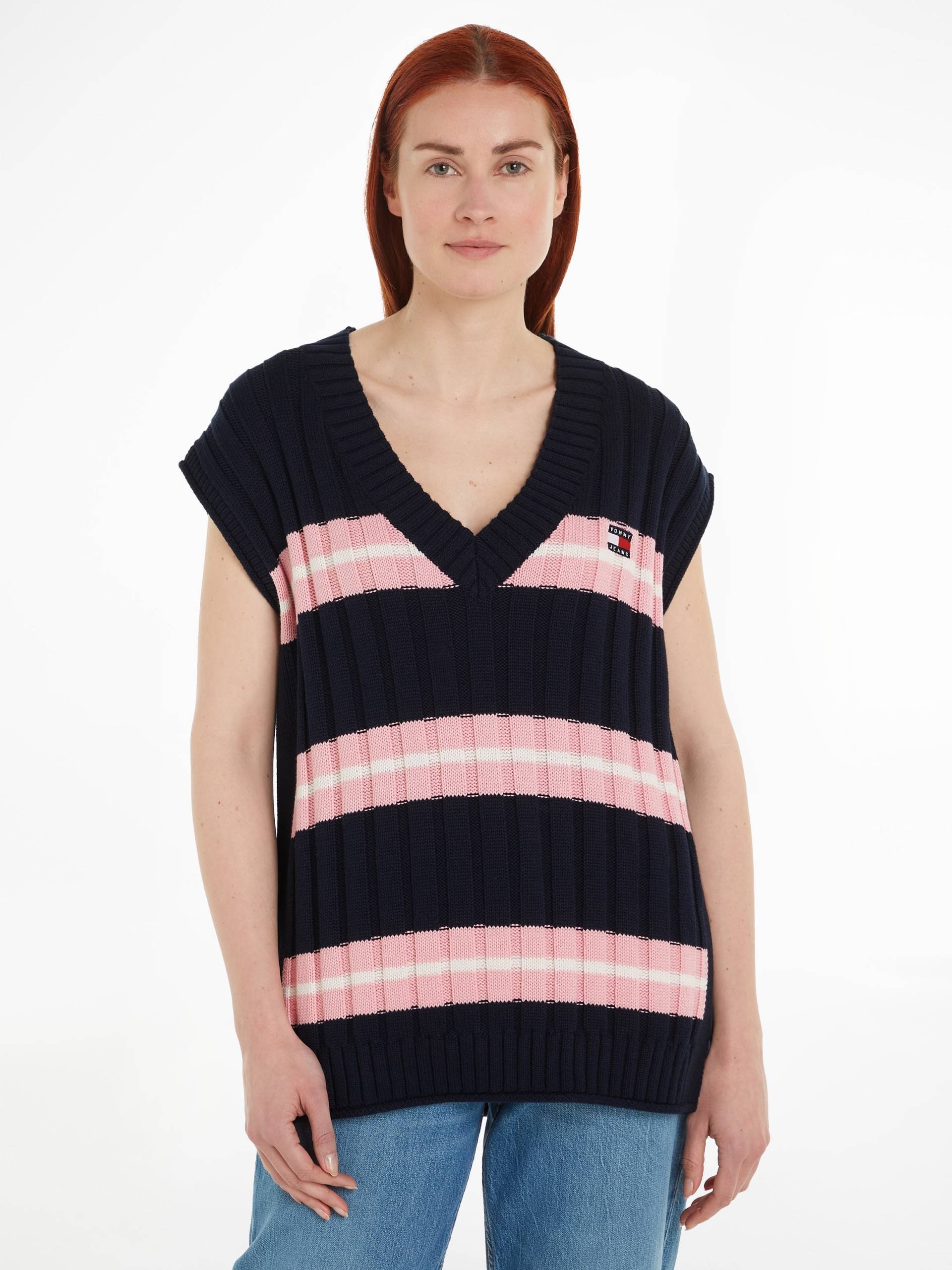 Tommy Jeans V-Ausschnitt-Pullover »TJW STRIPE V-NECK VEST« von TOMMY JEANS