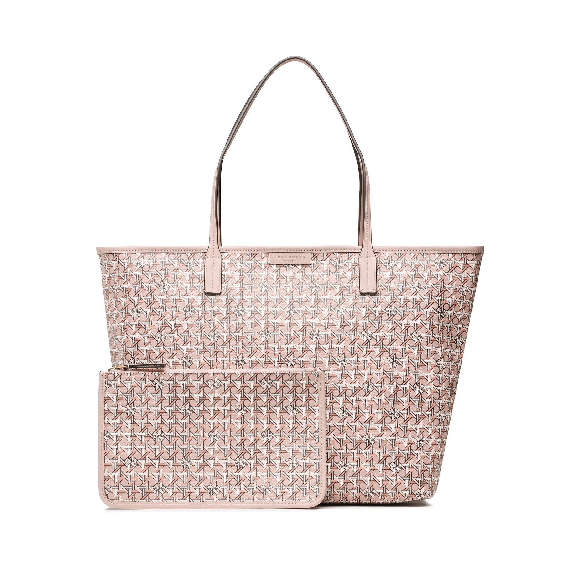 Handtasche Tory Burch Basketweave Tote 145634 Winter Peach 650 von TORY BURCH