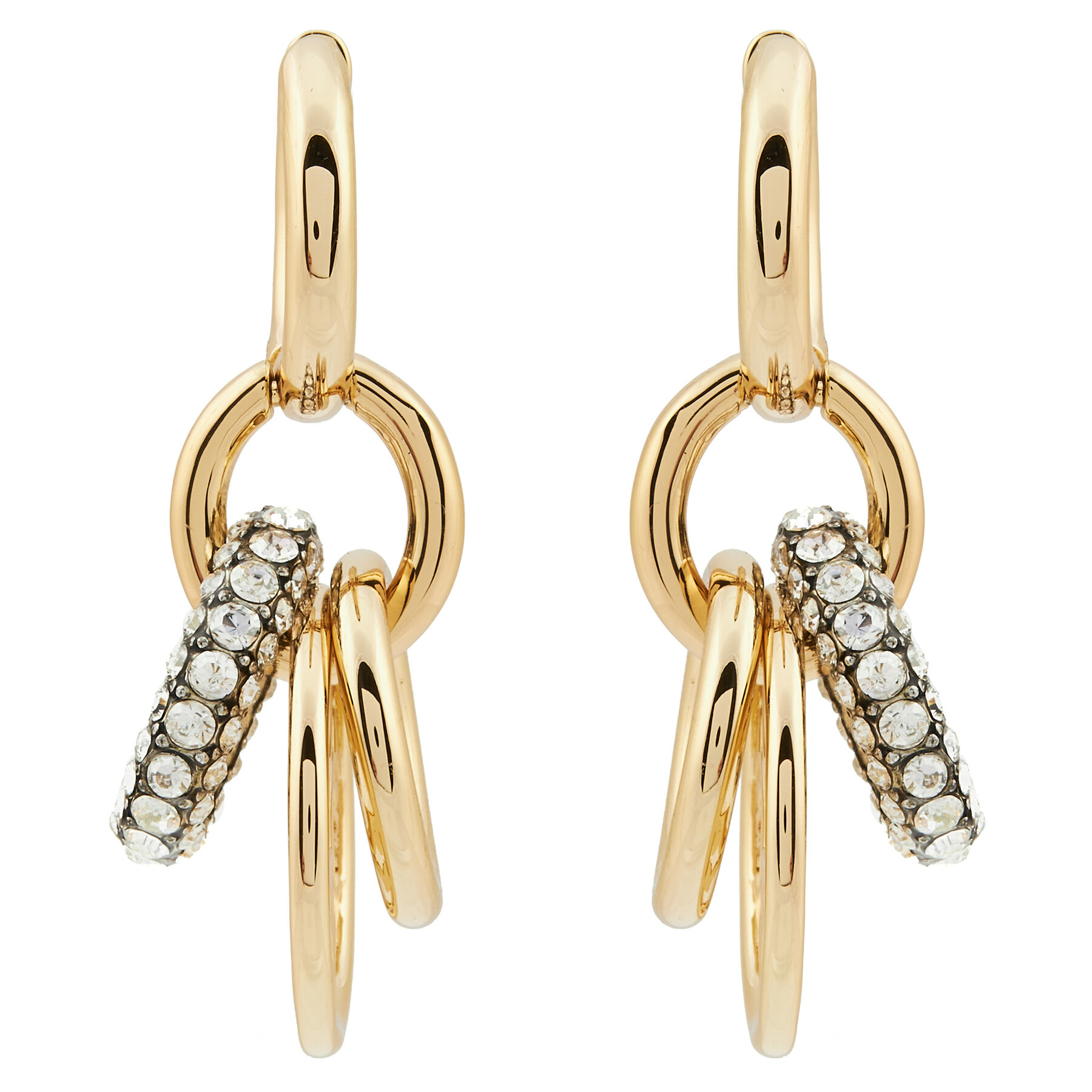 Ohrringe Tory Burch Miller Pave Interlocking Earring 160179 Goldfarben von TORY BURCH
