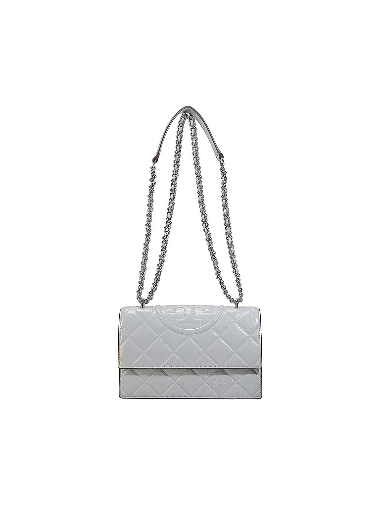 TORY BURCH Ledertasche - Schultertasche FLEMING SMALL grau von TORY BURCH