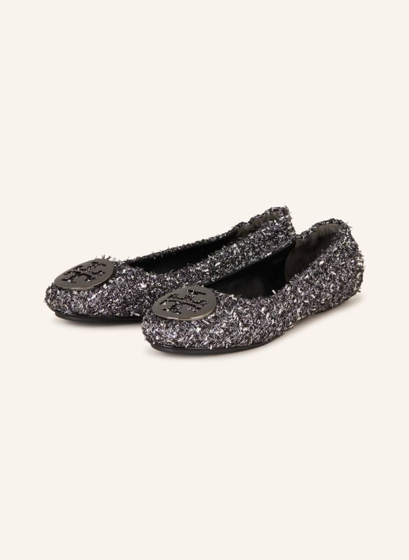 Tory Burch Ballerinas Minnie Mit Glitzergarn silber von TORY BURCH
