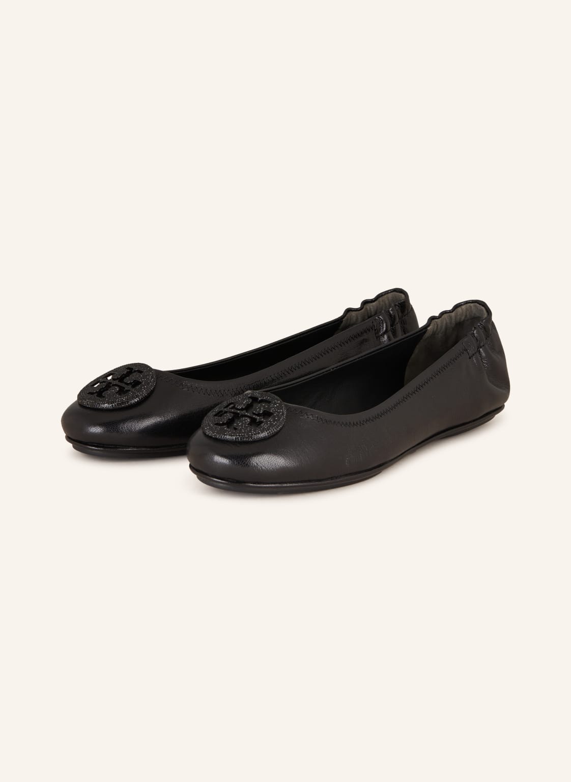 Tory Burch Ballerinas Minnie Mit Schmucksteinen schwarz von TORY BURCH