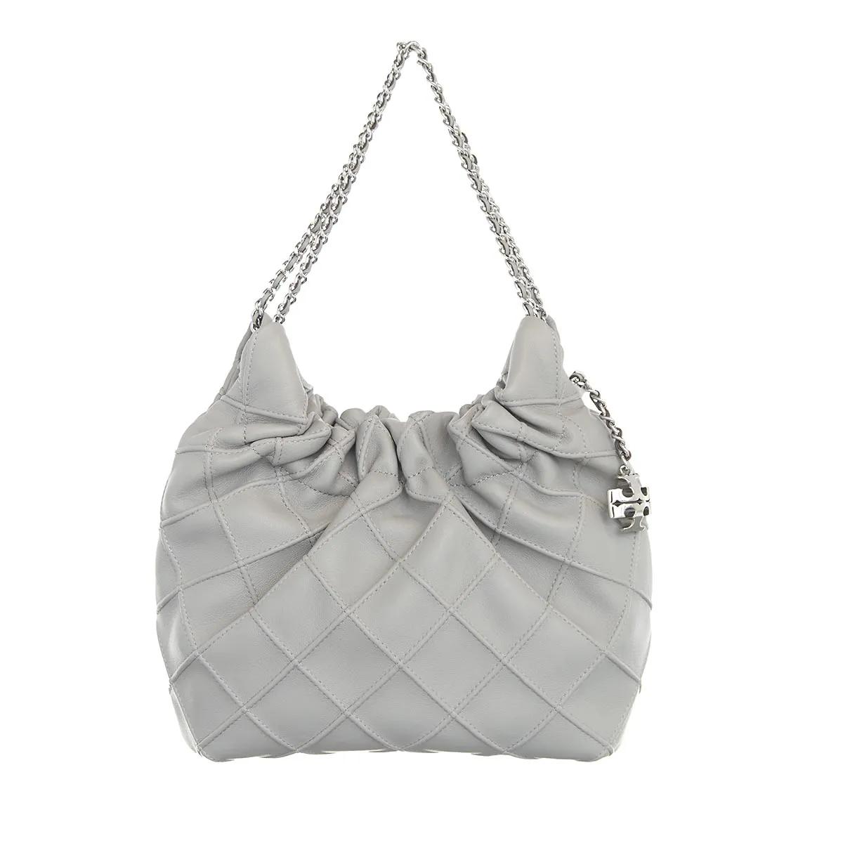 Tory Burch Schultertasche - Fleming Mini Hobo - Gr. unisize - in Grau - für Damen von TORY BURCH