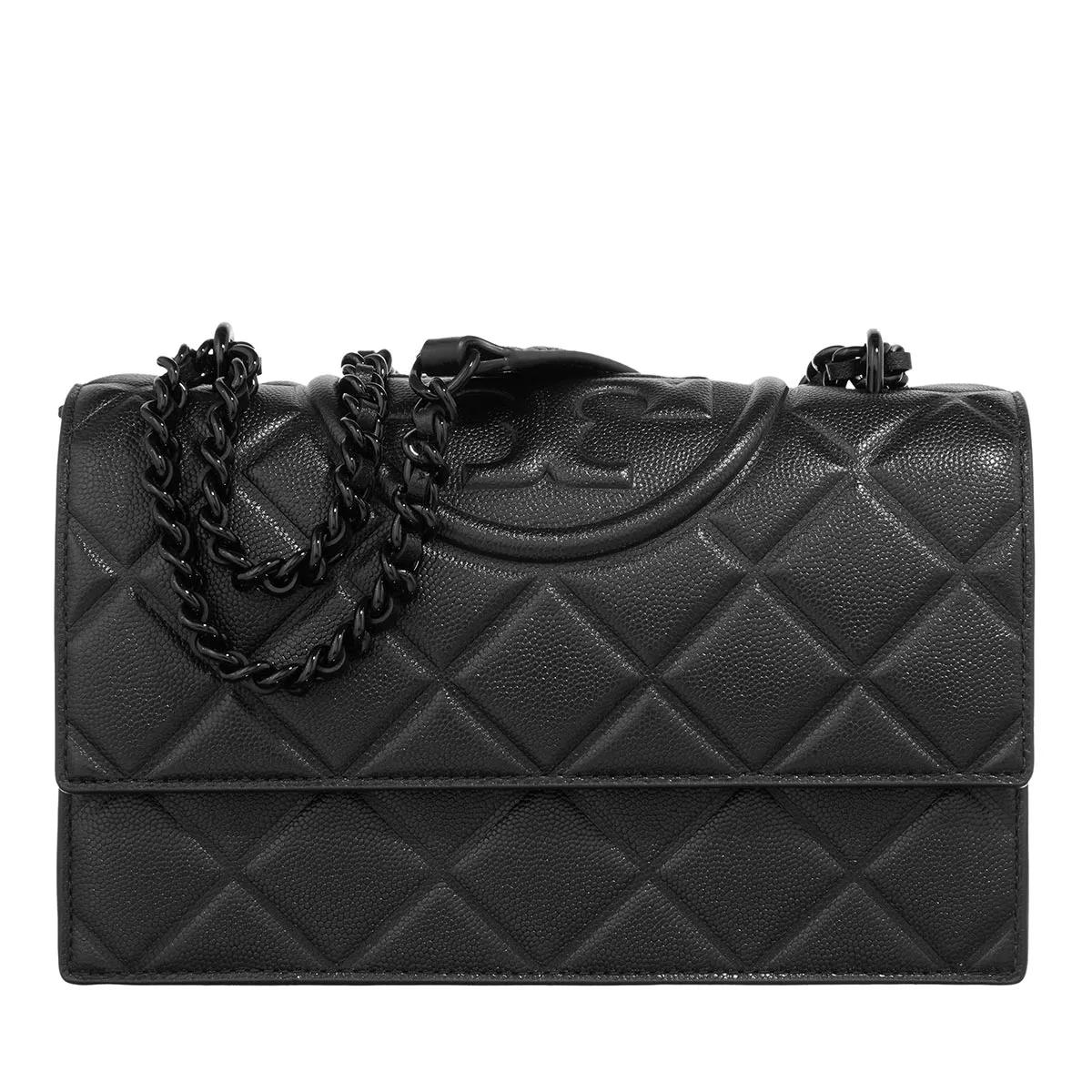 Tory Burch Schultertasche - Fleming Soft Grain Small Convertible Shoulder Bag - Gr. unisize - in Schwarz - für Damen von TORY BURCH