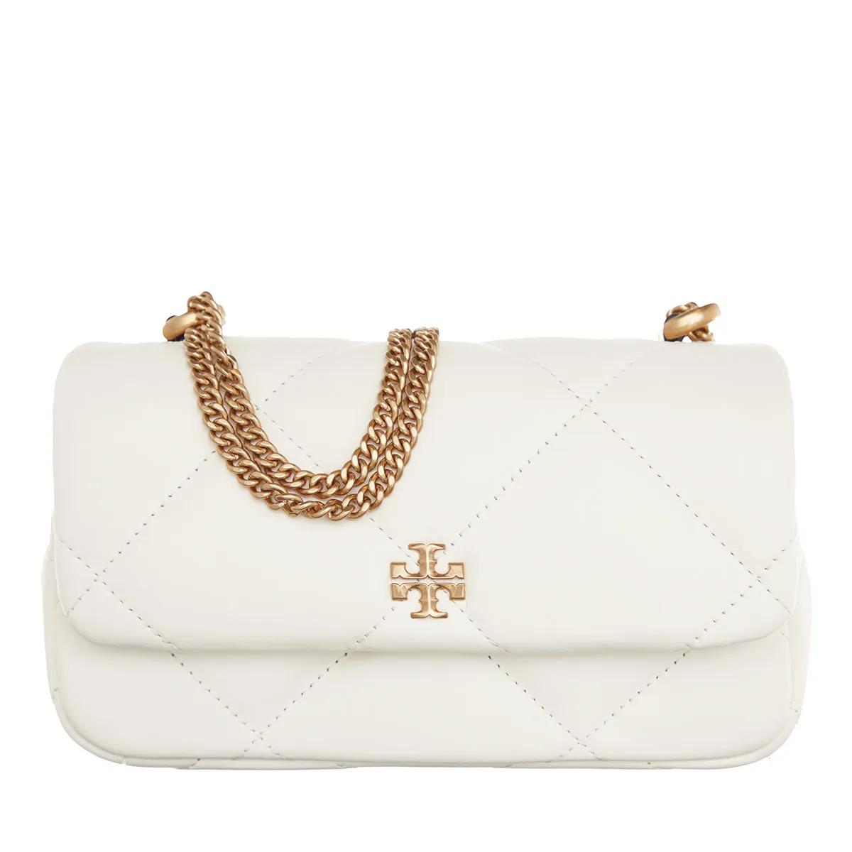 Tory Burch Schultertasche - Kira Diamond Quilt Mini Flap Bag - Gr. unisize - in Weiß - für Damen von TORY BURCH
