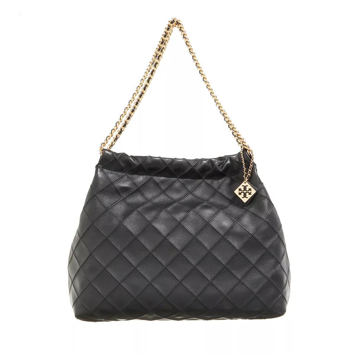 Tory Burch Umhängetasche - Fleming Soft Drawstring Hobo - Gr. unisize - in Schwarz - für Damen von TORY BURCH