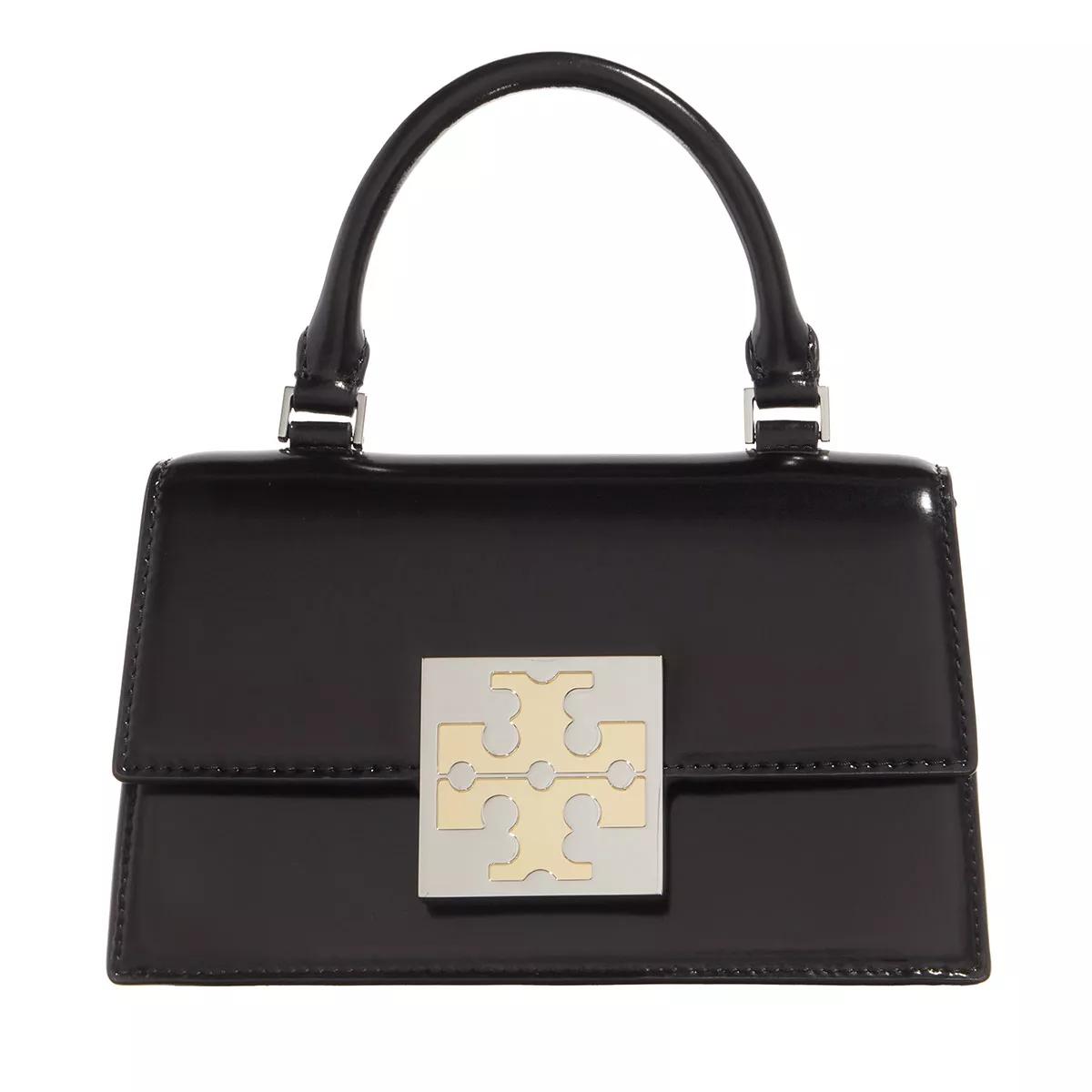 Tory Burch Umhängetasche - Trend Spazzolato Mini Top-Handle Bag - Gr. unisize - in Schwarz - für Damen von TORY BURCH