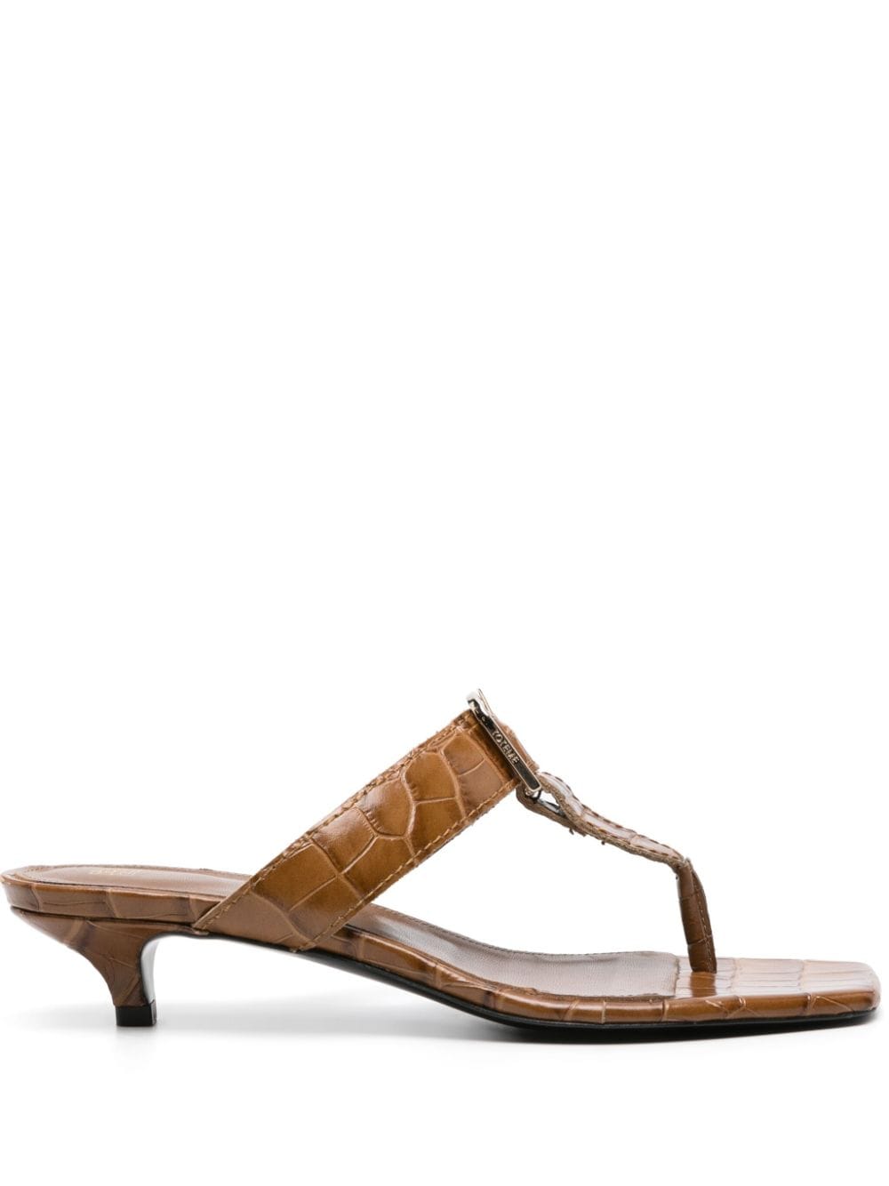 TOTEME The Belted 35mm crocodile-effect mules - Neutrals von TOTEME