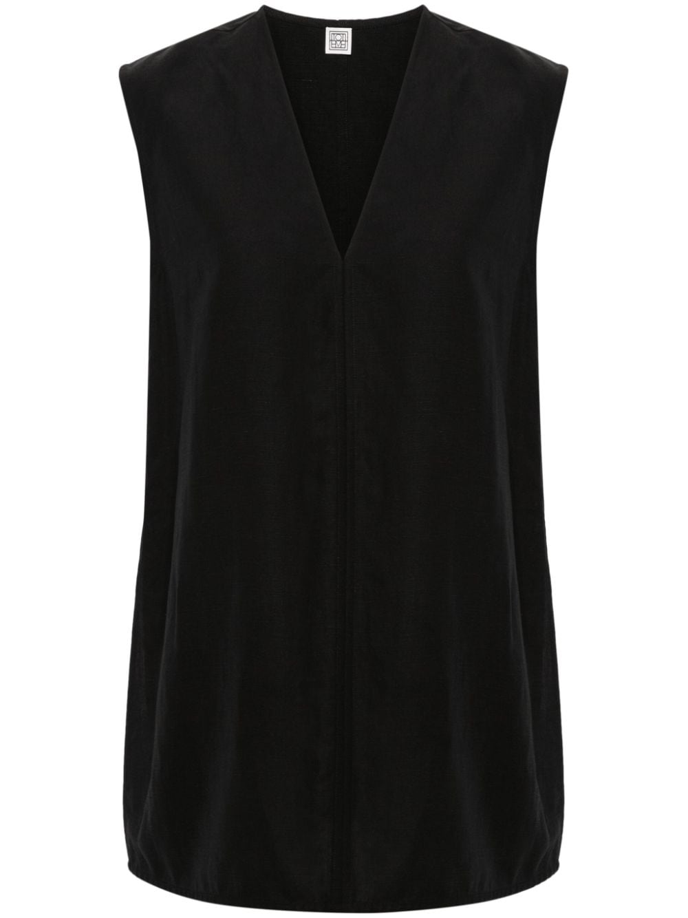 TOTEME V-neck long-length vest - Black von TOTEME