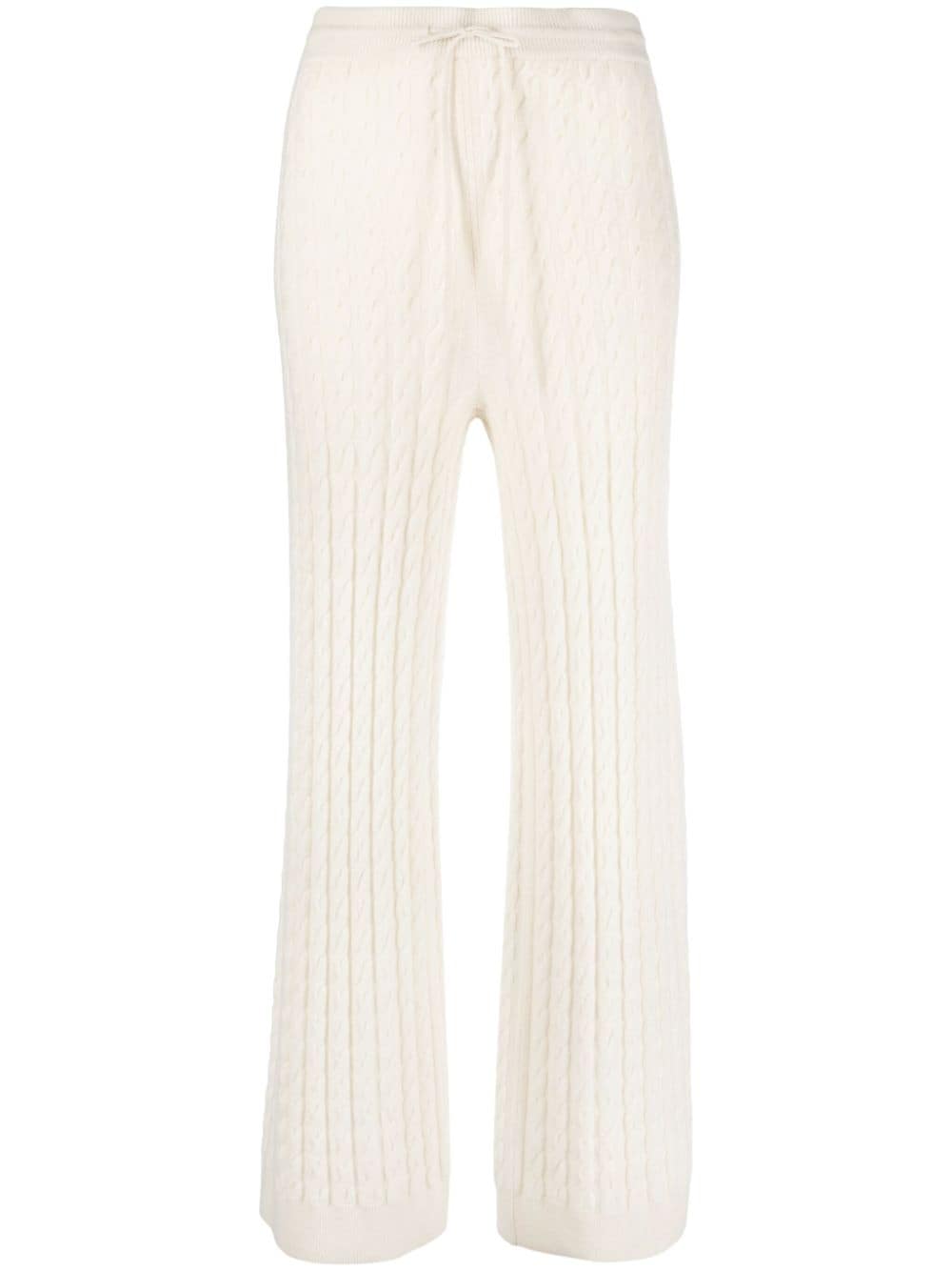 TOTEME cable-knit straight-leg trousers - Neutrals von TOTEME
