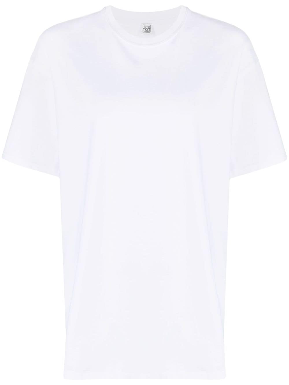 TOTEME Straight cotton T-shirt - White von TOTEME