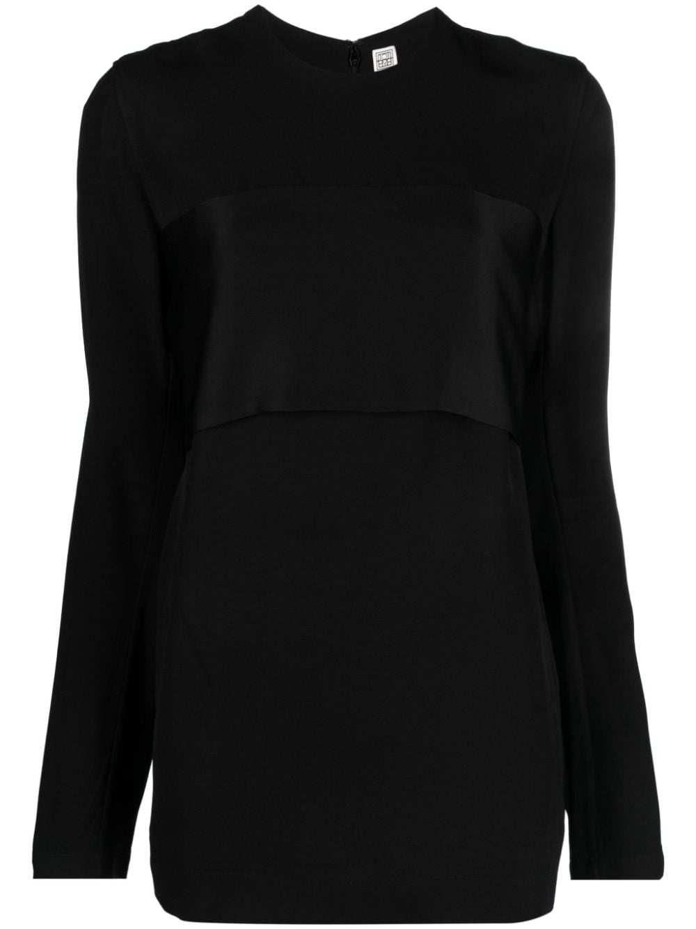 TOTEME crepe-texture long-sleeved top - Black von TOTEME