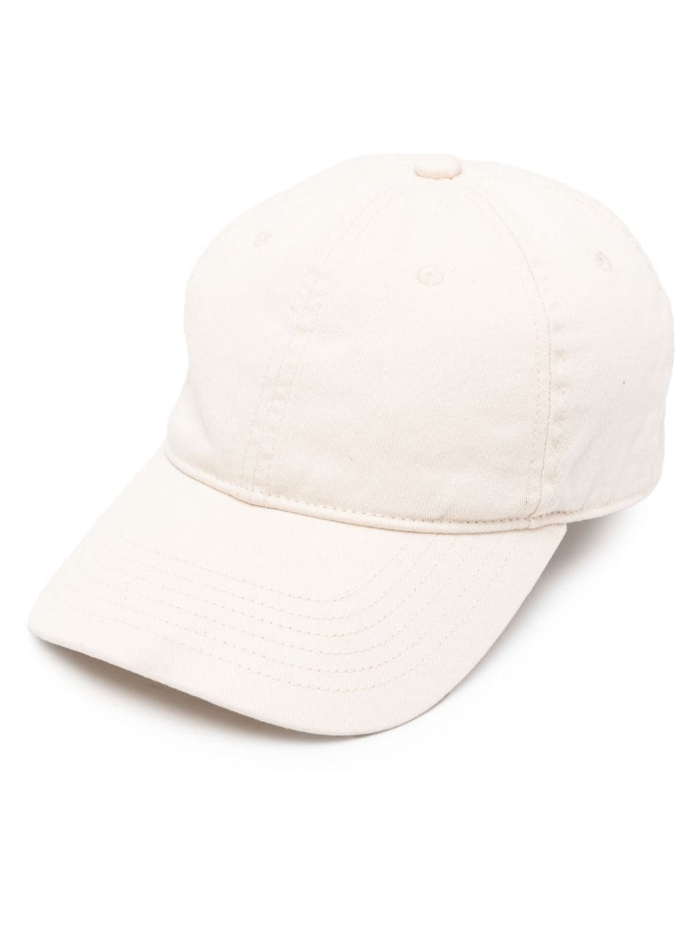 TOTEME leather-trim cotton baseball cap - Neutrals von TOTEME