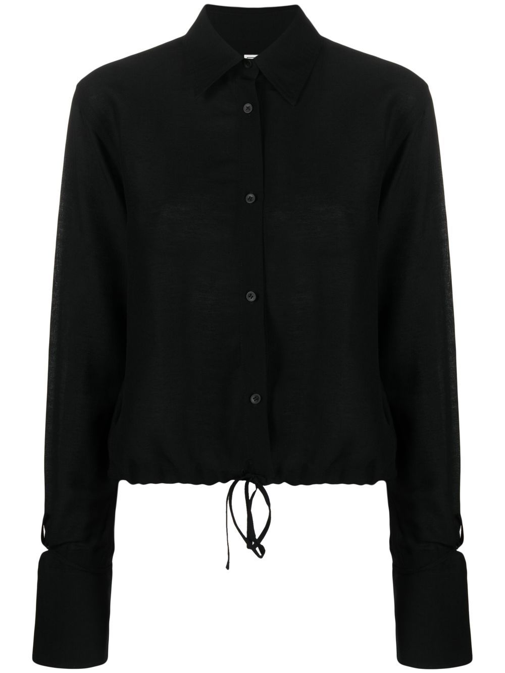TOTEME long-sleeve drawstring shirt - Black von TOTEME