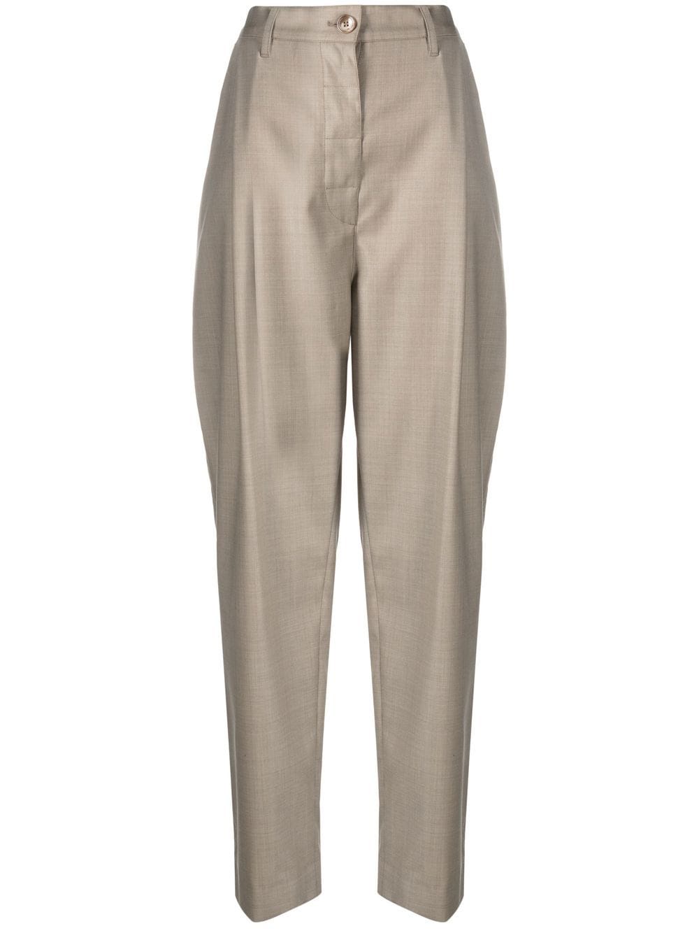 TOTEME pressed-crease wide-leg trousers - Neutrals von TOTEME