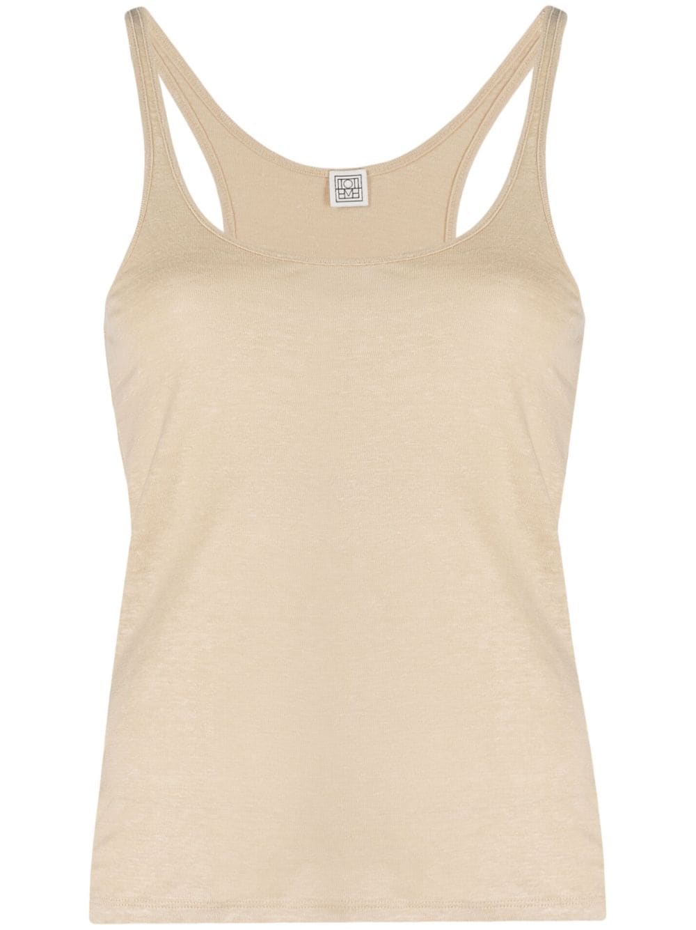 TOTEME scoop-neck linen top - Neutrals von TOTEME