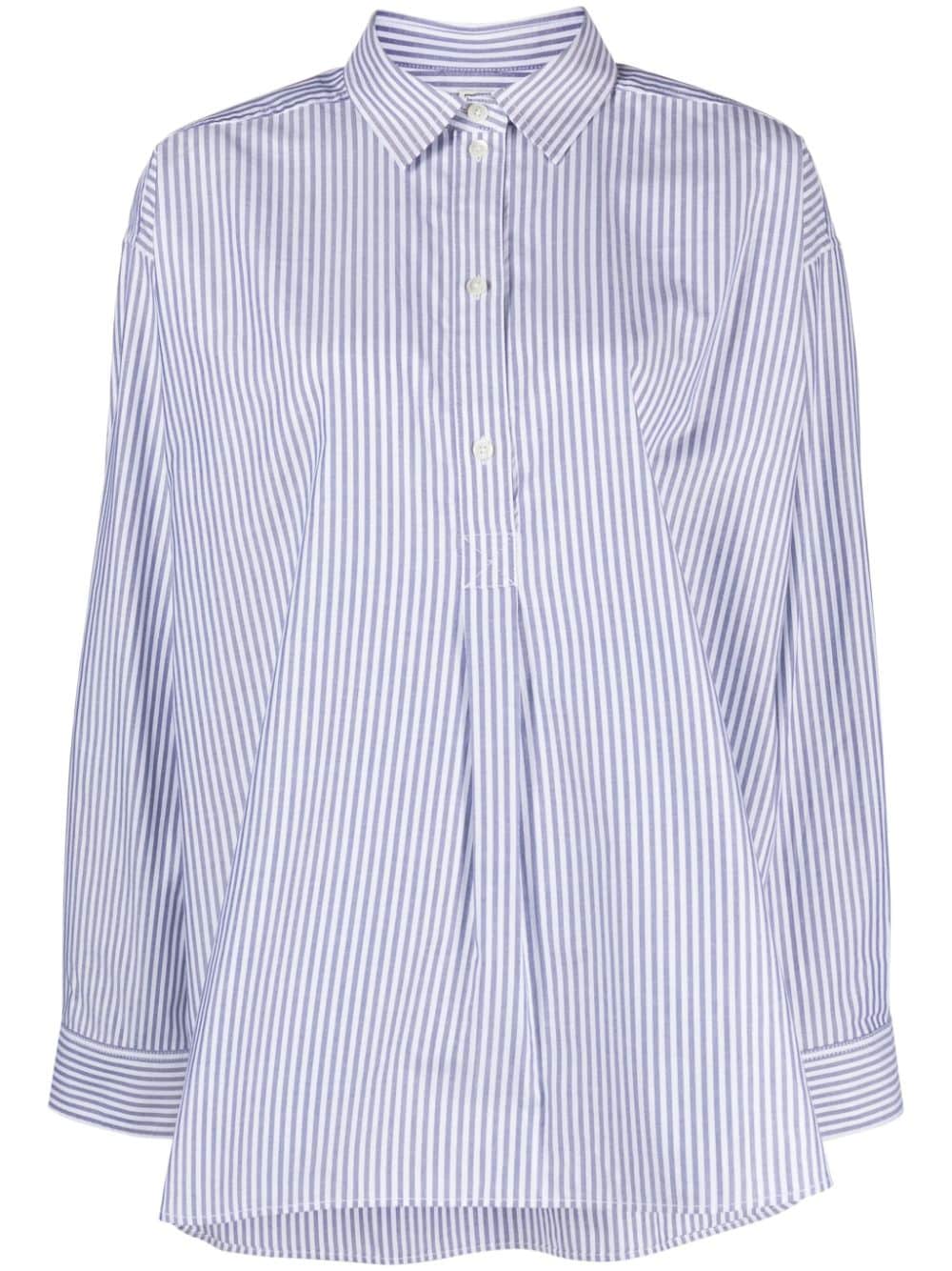TOTEME striped half-placket shirt - Blue von TOTEME