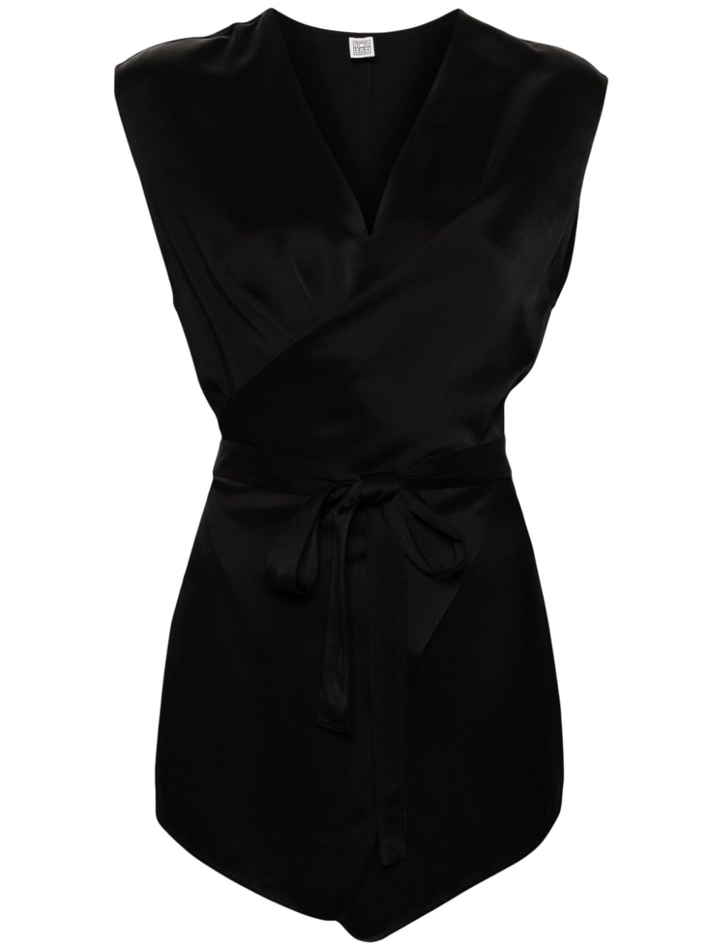 TOTEME tie-fastening satin vest - Black von TOTEME