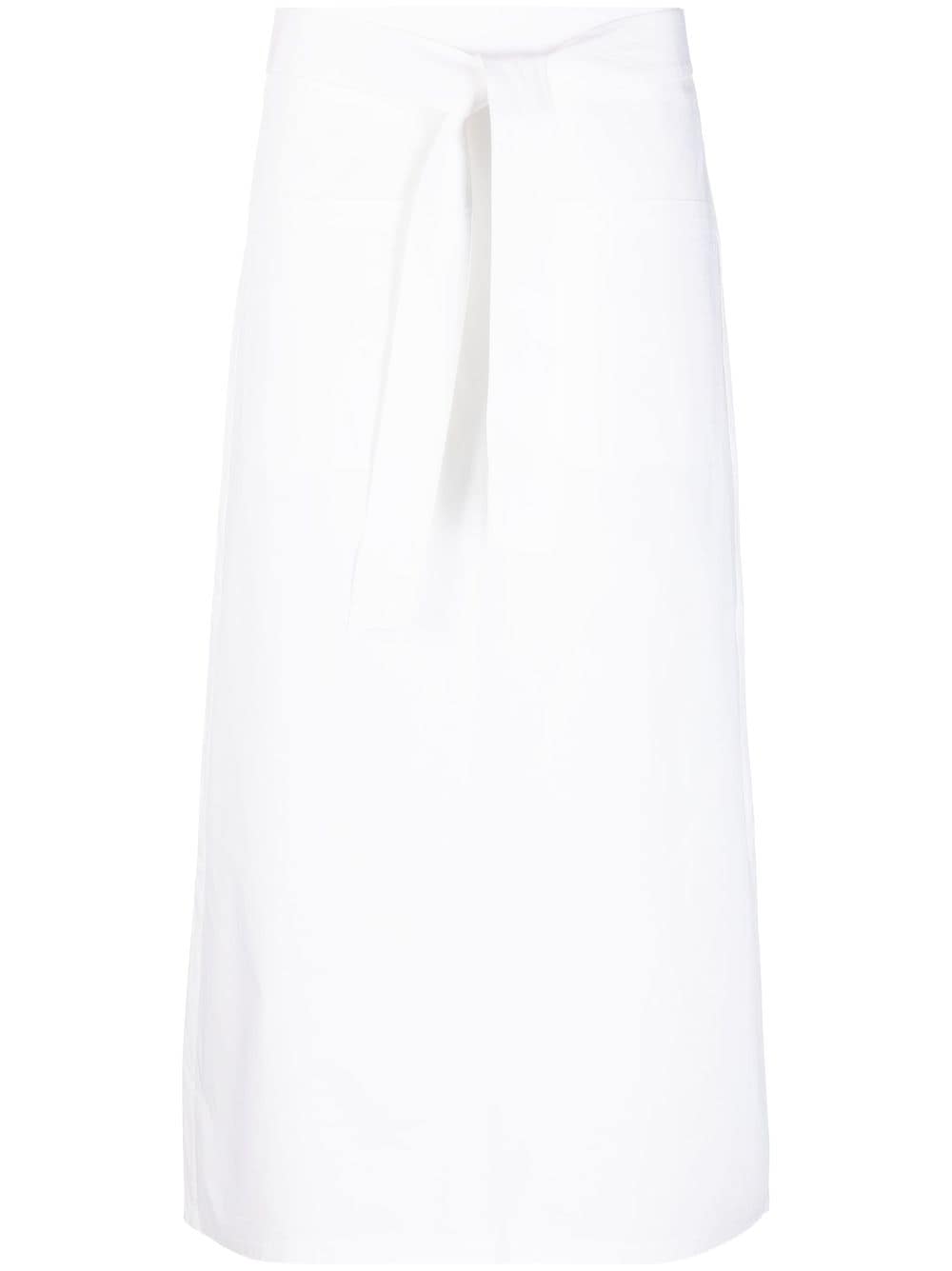 TOTEME tie-waist midi skirt - White von TOTEME
