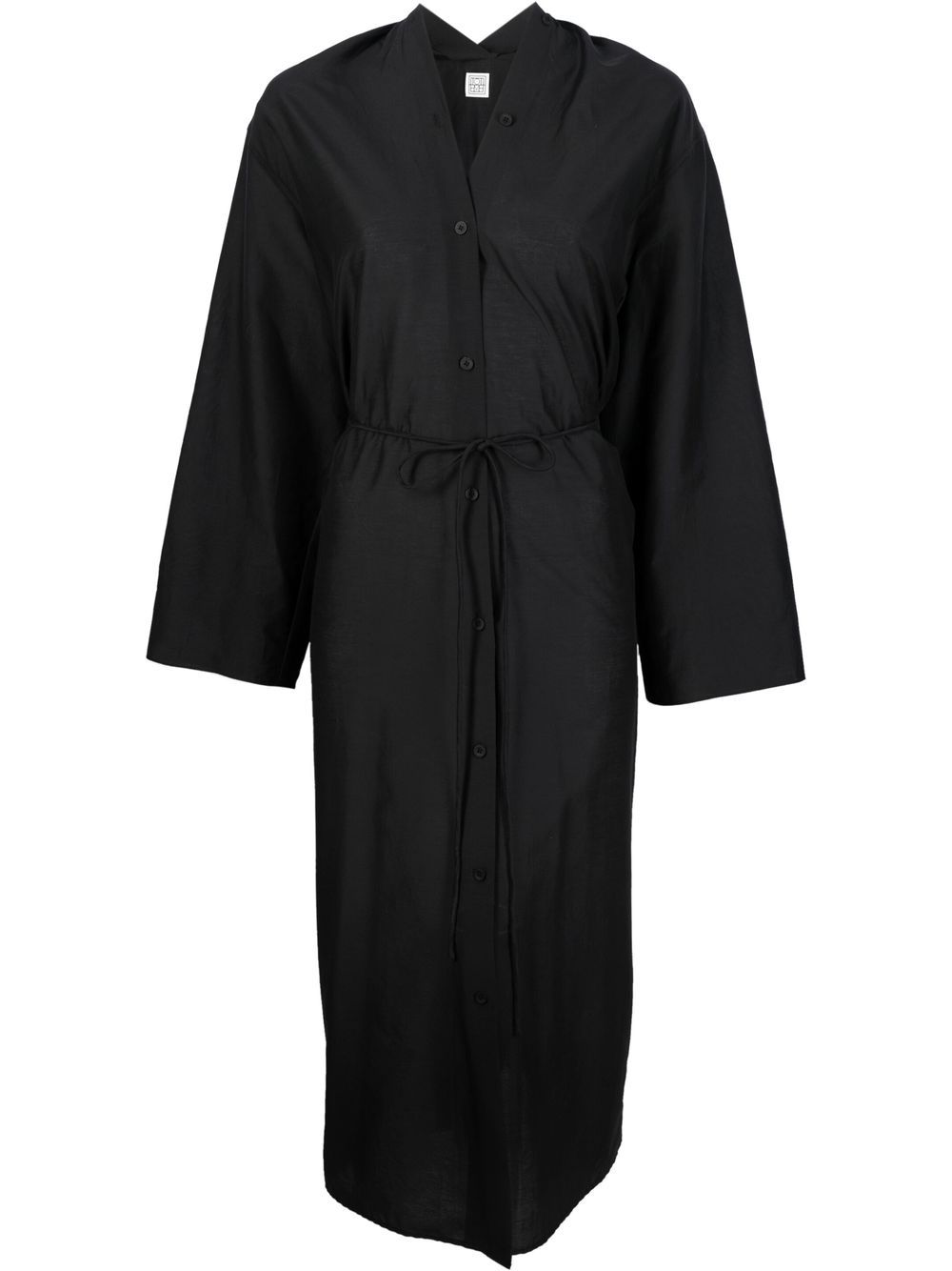 TOTEME tie-waist shirt dress - Black von TOTEME