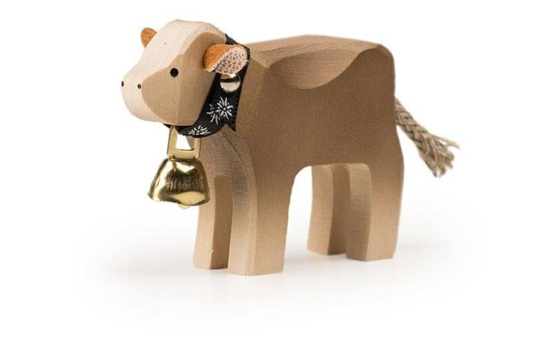 TRAUFFER Spielfigur »Kalb mit Glocke Braunvieh«, Holzart: Linde, (Schweiz) von TRAUFFER