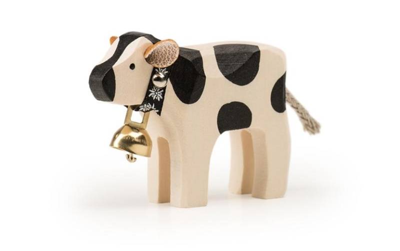 TRAUFFER Spielfigur »Kalb mit Glocke Freiburger«, Holzart: Linde, (Schweiz) von TRAUFFER