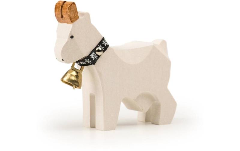 TRAUFFER Spielfigur »Ziege gross weiss mit Glocke«, Holzart: Linde, (Schweiz) von TRAUFFER