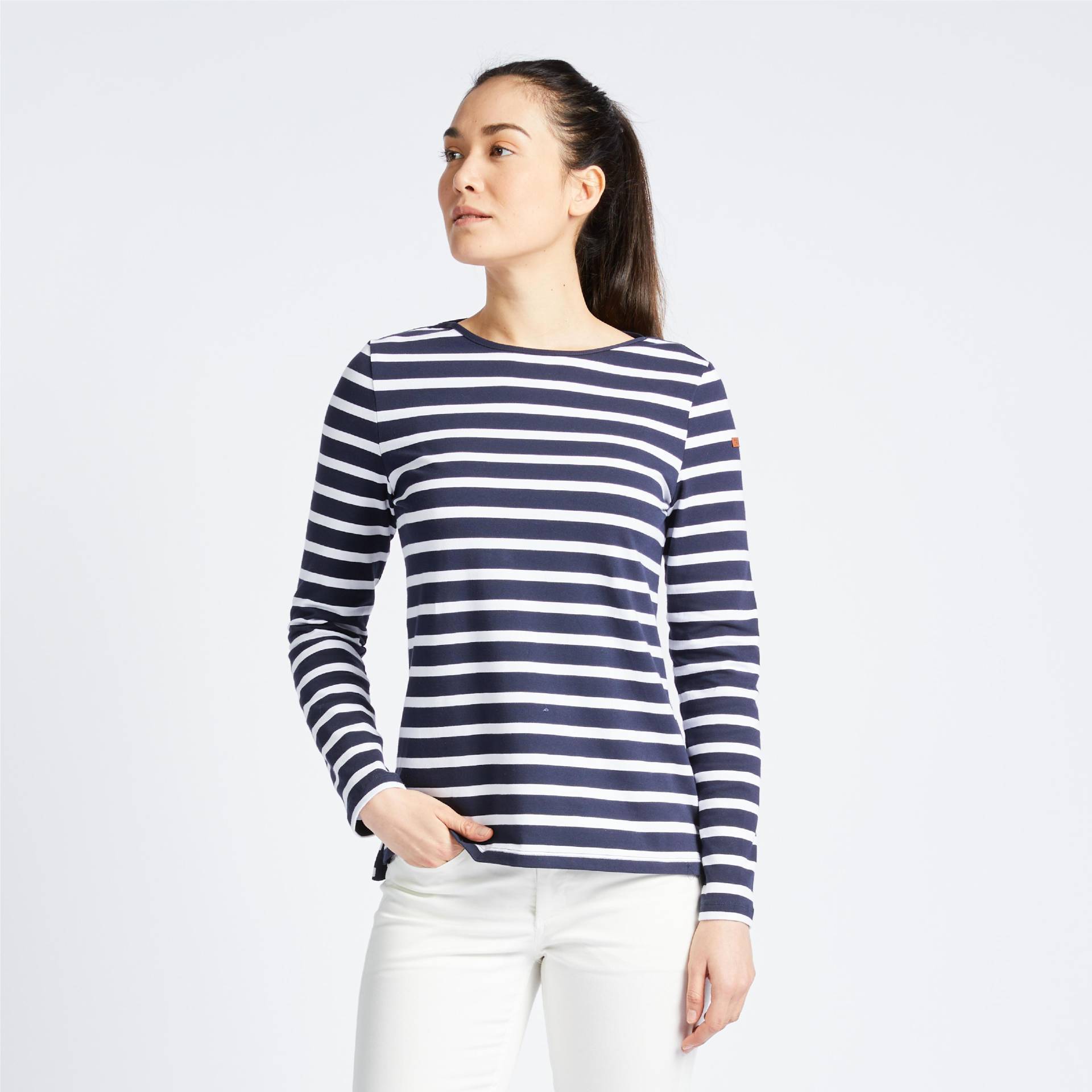 Langarmshirt - Sailing 100 Damen Blau Bedruckt 38 von TRIBORD