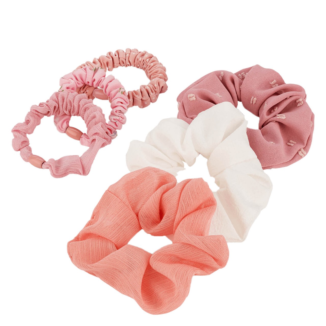 Scrunchie mit Print, lachs, rosa & apricot von TRISA