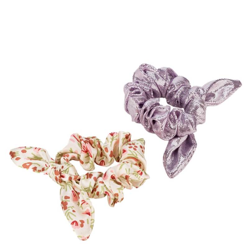 Scrunchie mit Schlaufe für Kinder, beige & fuchsia von TRISA