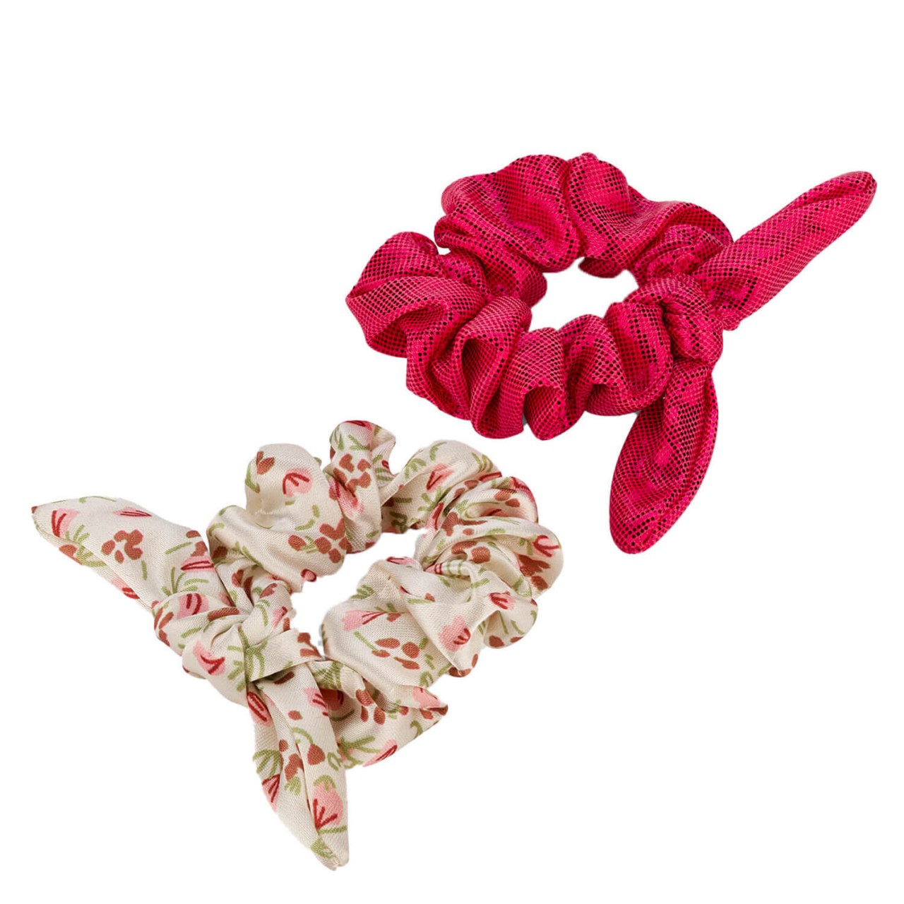 Scrunchie mit Schlaufe für Kinder, rot & beige-fuchsia von TRISA