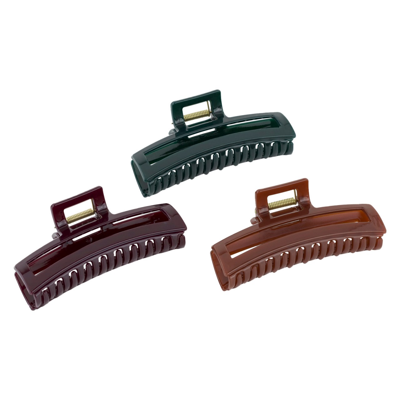 TRISA Hair - Big Hair Clips, aubergine green & brown von TRISA