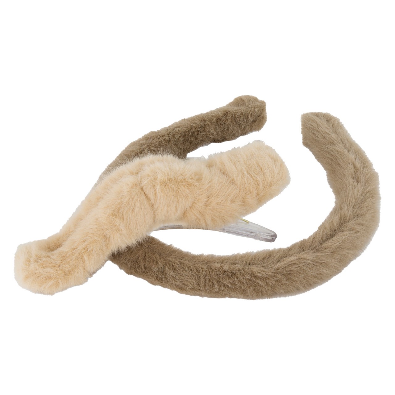 TRISA Hair - Fake Fur Hairband & Hair Clip, beige & brown von TRISA