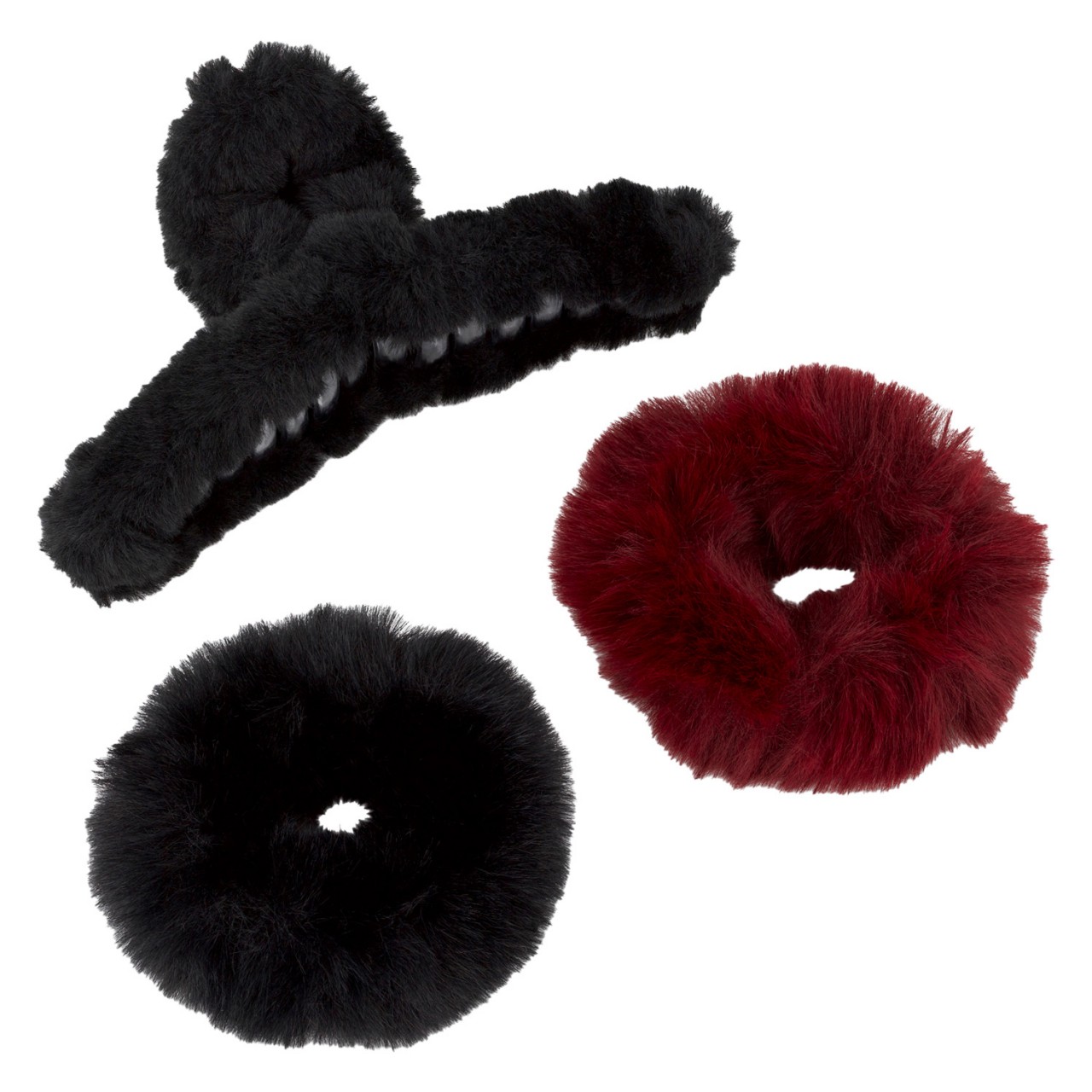 TRISA Hair - Fake Fur Kit, black & burgundy von TRISA